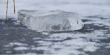 ice on a frozen pond